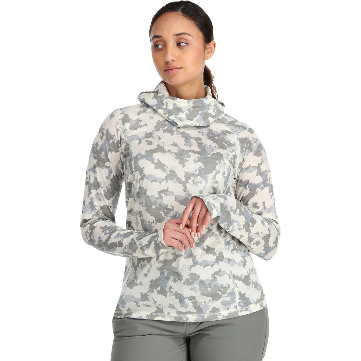 Outdoor Research Alpine Onset Merino 150 Hooded Baselayer Top - Women's Snow Camo, M