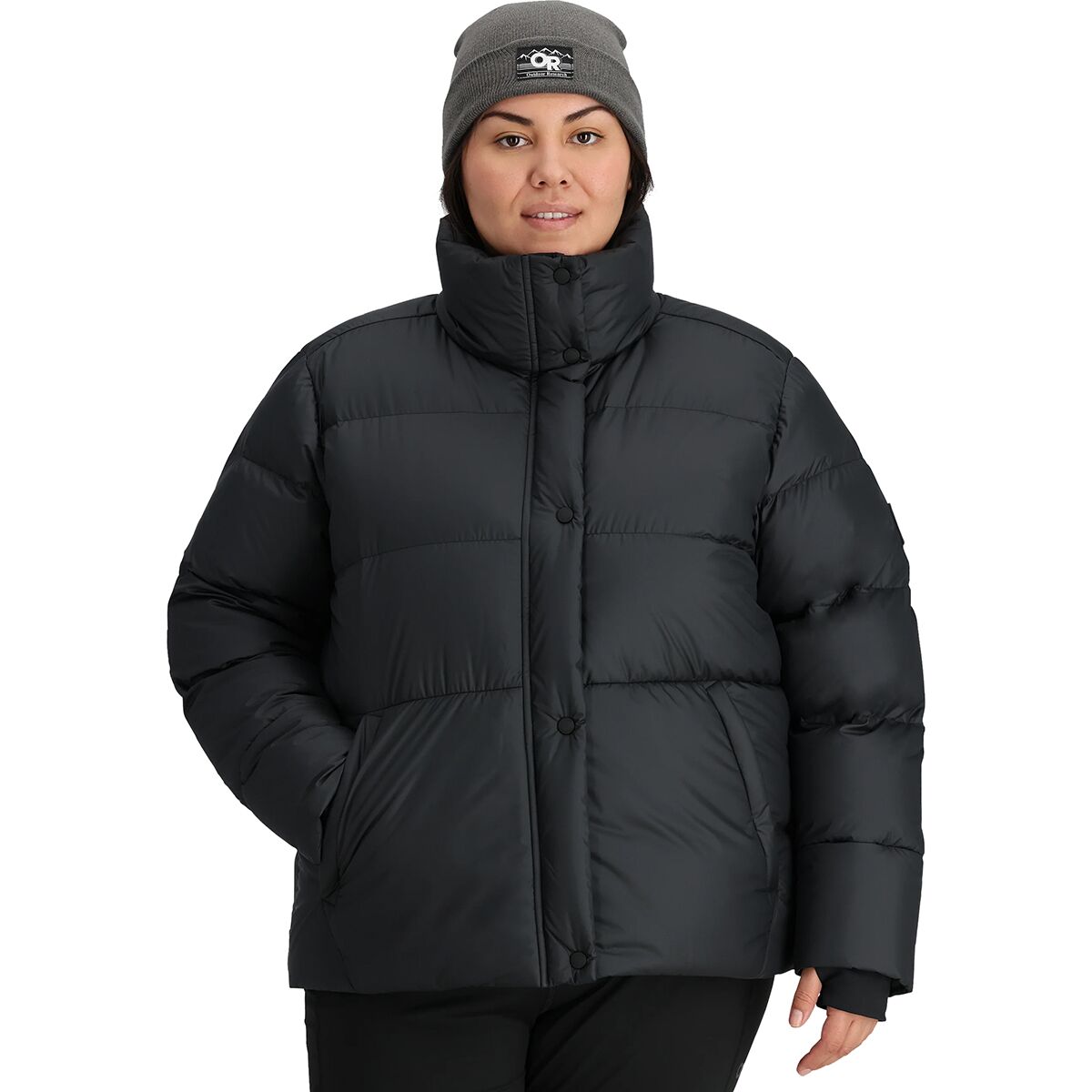 Image of Outdoor Research Coldfront Down Plus Jacket - Women's Solid Black, 1X