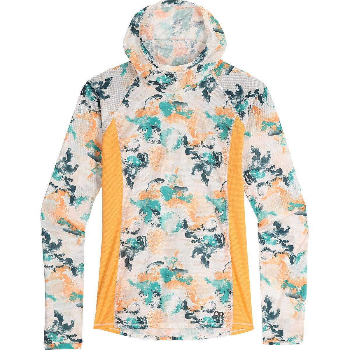 Outdoor Research Echo Printed Hoodie - Women's Tropical Watercolor/Orange Fizz, XS