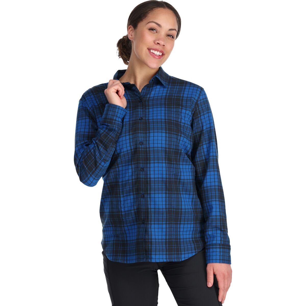 Outdoor Research Kulshan Flannel Shirt - Women's Classic Blue Plaid, L