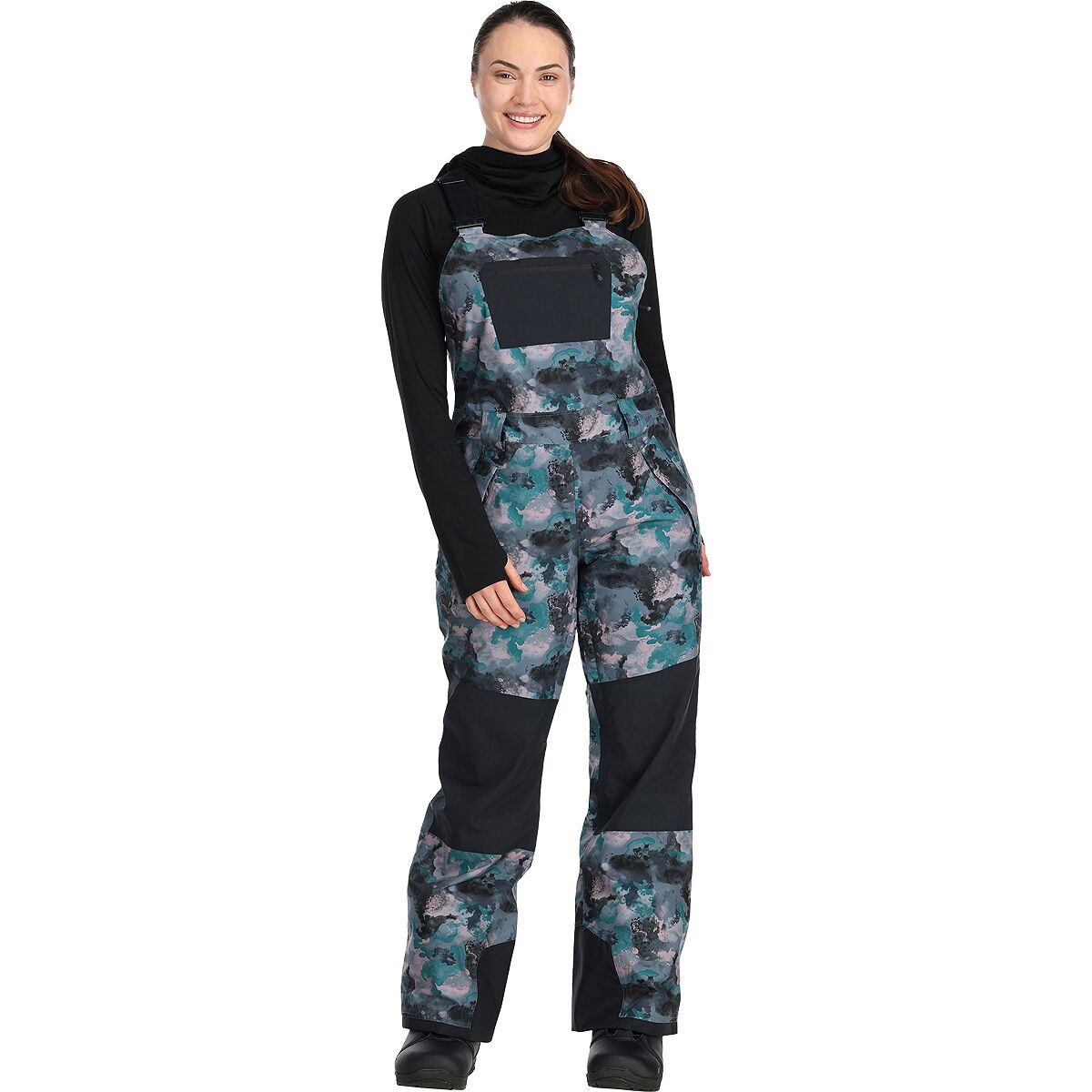 Image of Outdoor Research Snowcrew Bib Pant - Women's Nimbus Watercolor/Black, XS/Reg
