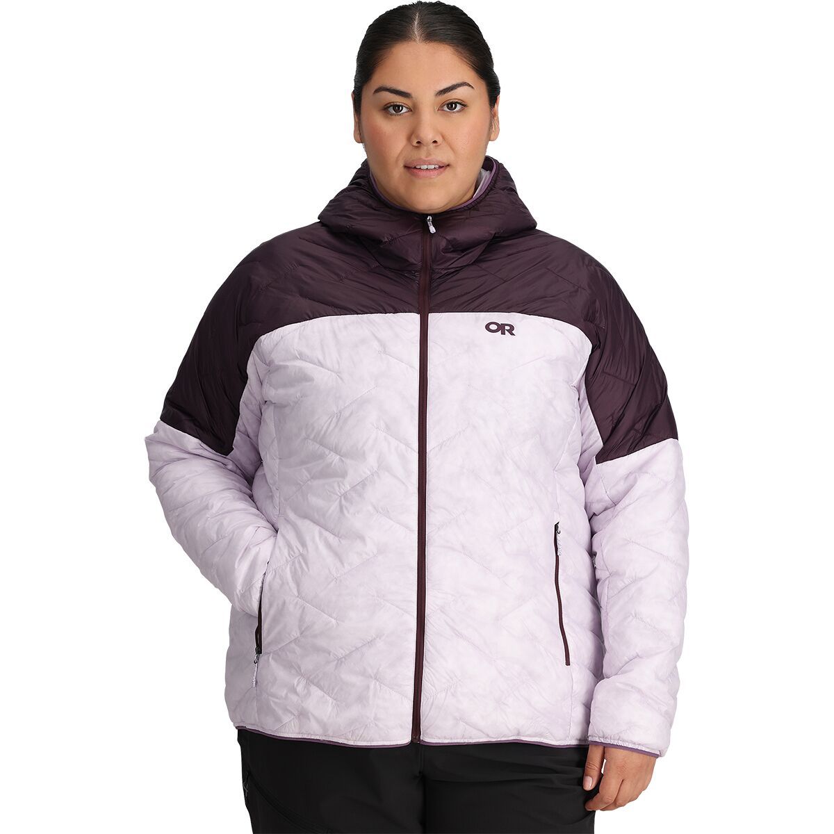 Image of Outdoor Research SuperStrand LT Plus Size Hooded Jacket - Women's Stardust/Amethyst, 3X
