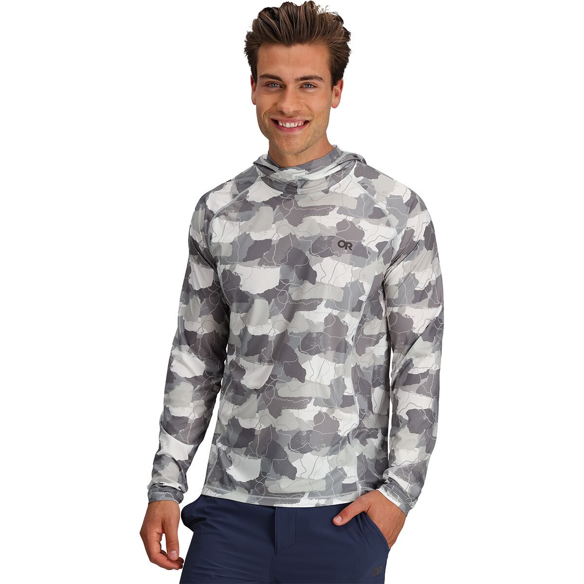 Outdoor Research Echo Printed Hoodie - Men's Snow Camo, XXL