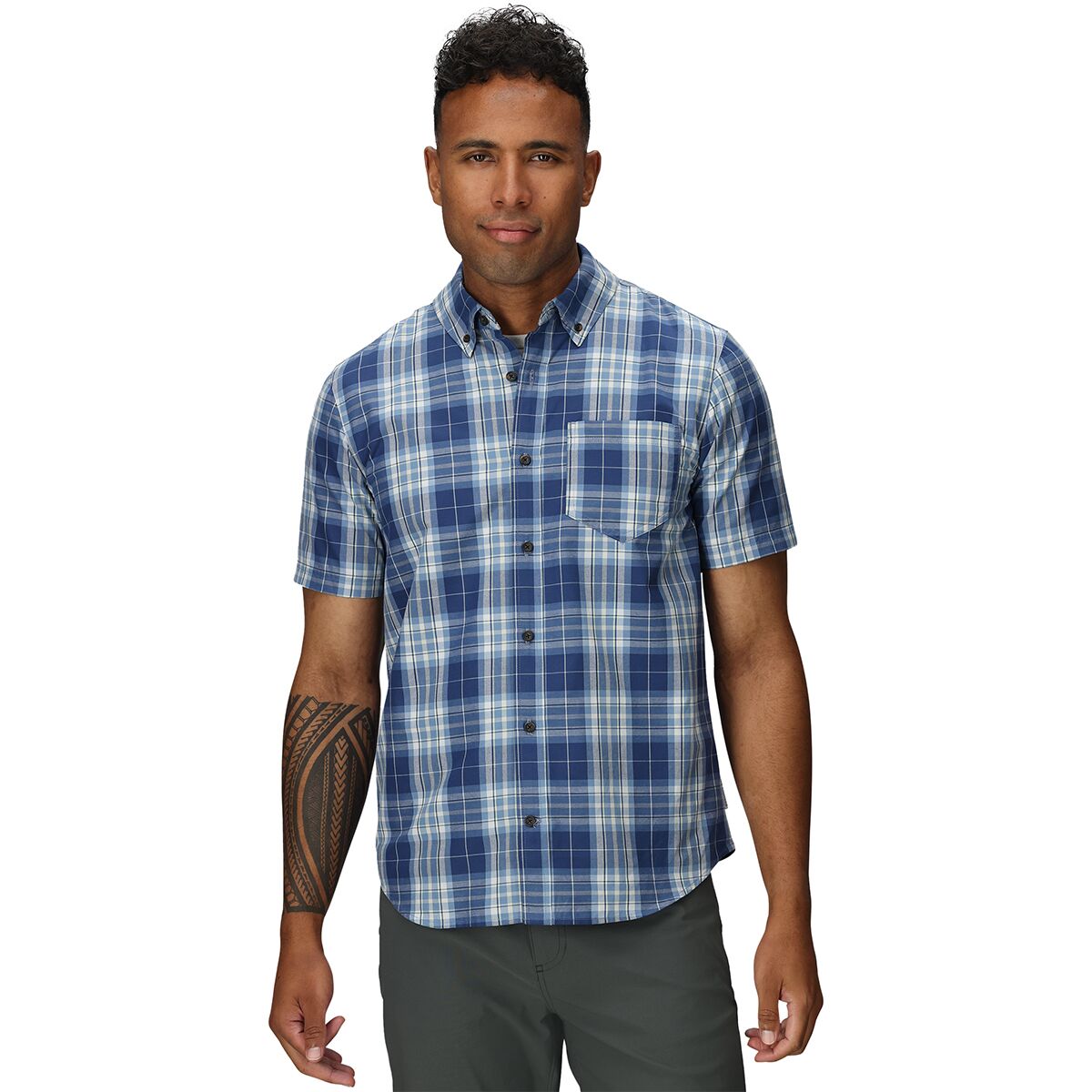 Outdoor Research Outdoor Research Rooftop Short-Sleeve Shirt - Men's Olympic Plaid, M