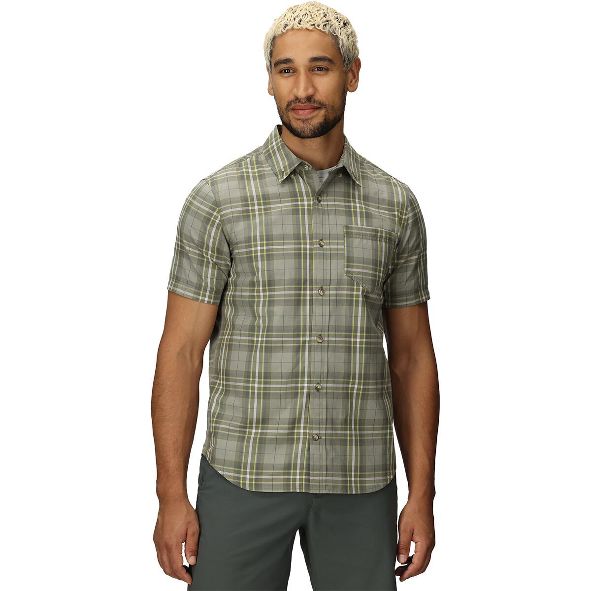 Image of Outdoor Research Rooftop Short-Sleeve Shirt - Men's Ranger Green Plaid, S