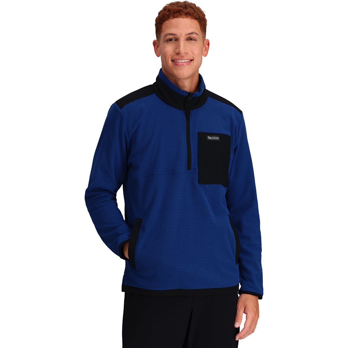 Image of Outdoor Research Trail Mix 1/4-Zip Pullover - Men's Galaxy/Black, 3XL