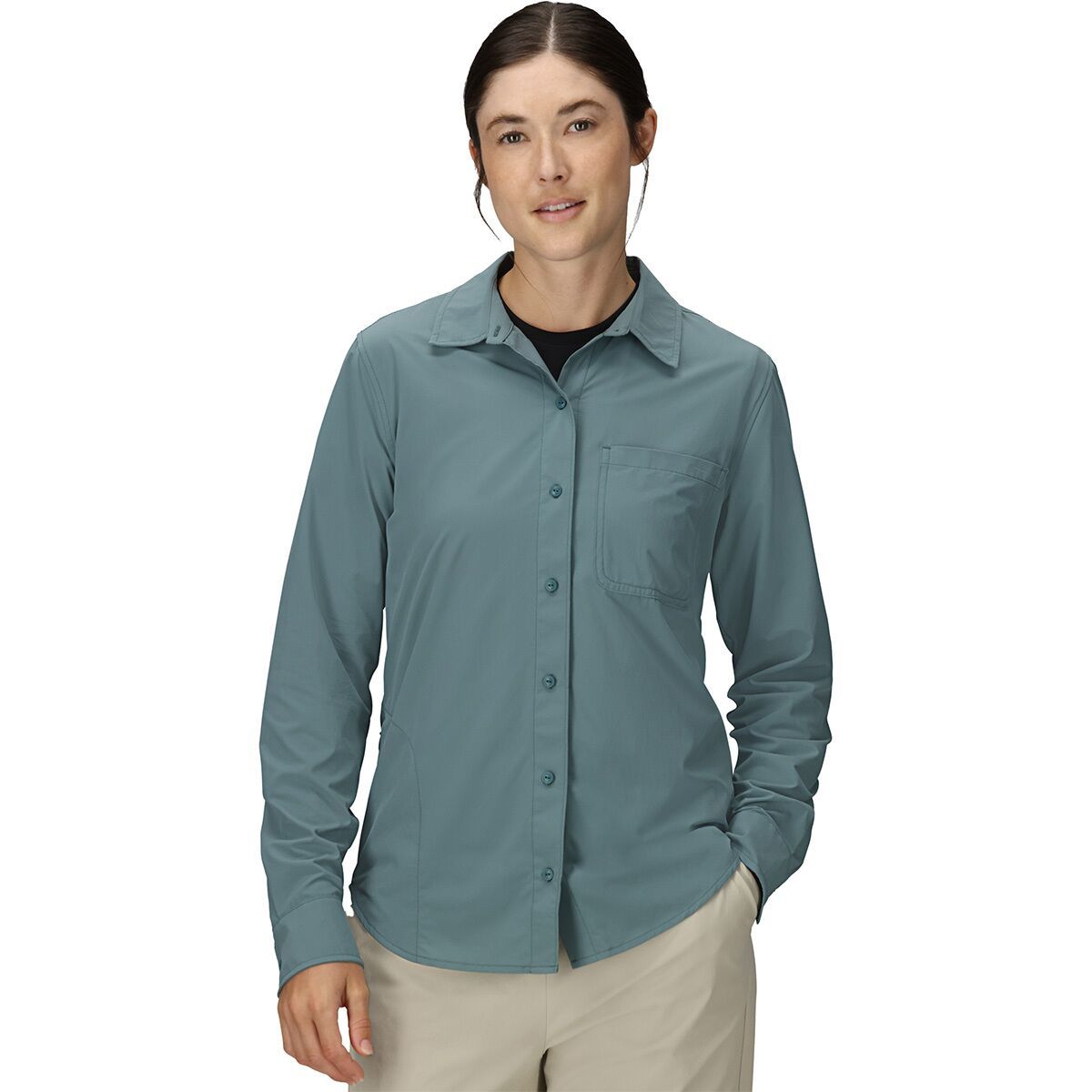 Image of Outdoor Research Astroman Long-Sleeve Sun Shirt - Women's Neptune, M