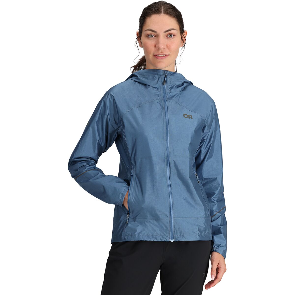 Image of Outdoor Research Helium Rain Jacket - Women's Olympic, XXS