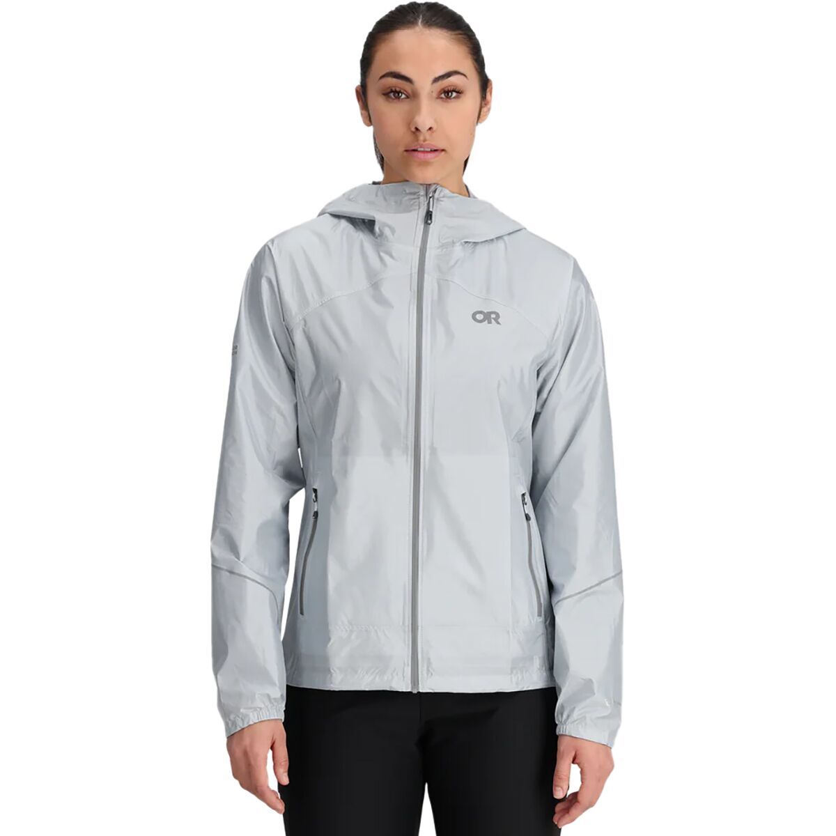 Image of Outdoor Research Helium Rain Jacket - Women's Titanium, M