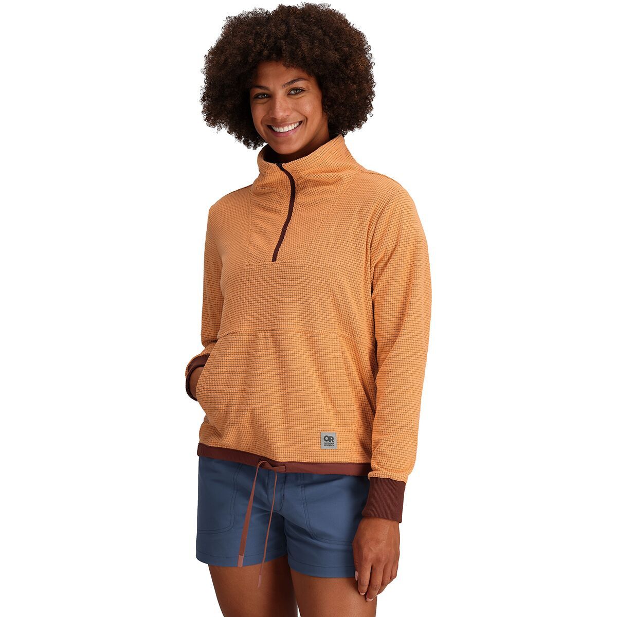 Image of Outdoor Research Trail Mix 1/4-Zip Pullover - Women's Orange Fizz/Brick, L