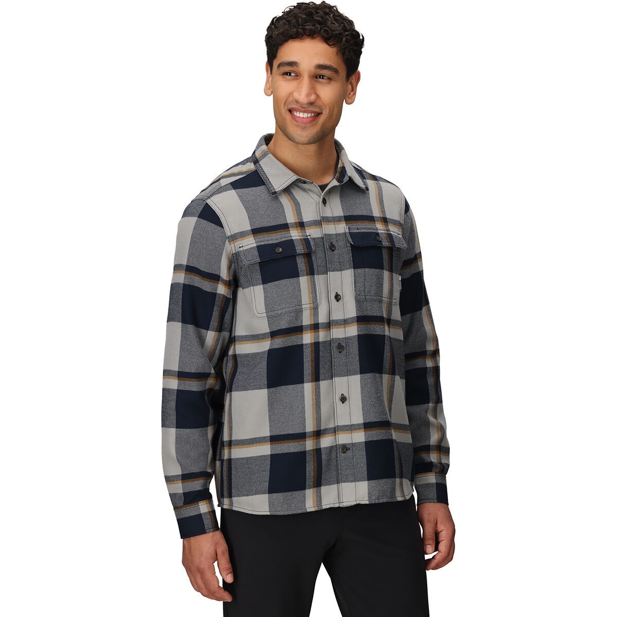 Image of Outdoor Research Feedback Flannel Twill Shirt - Men's Dark Navy Plaid, L