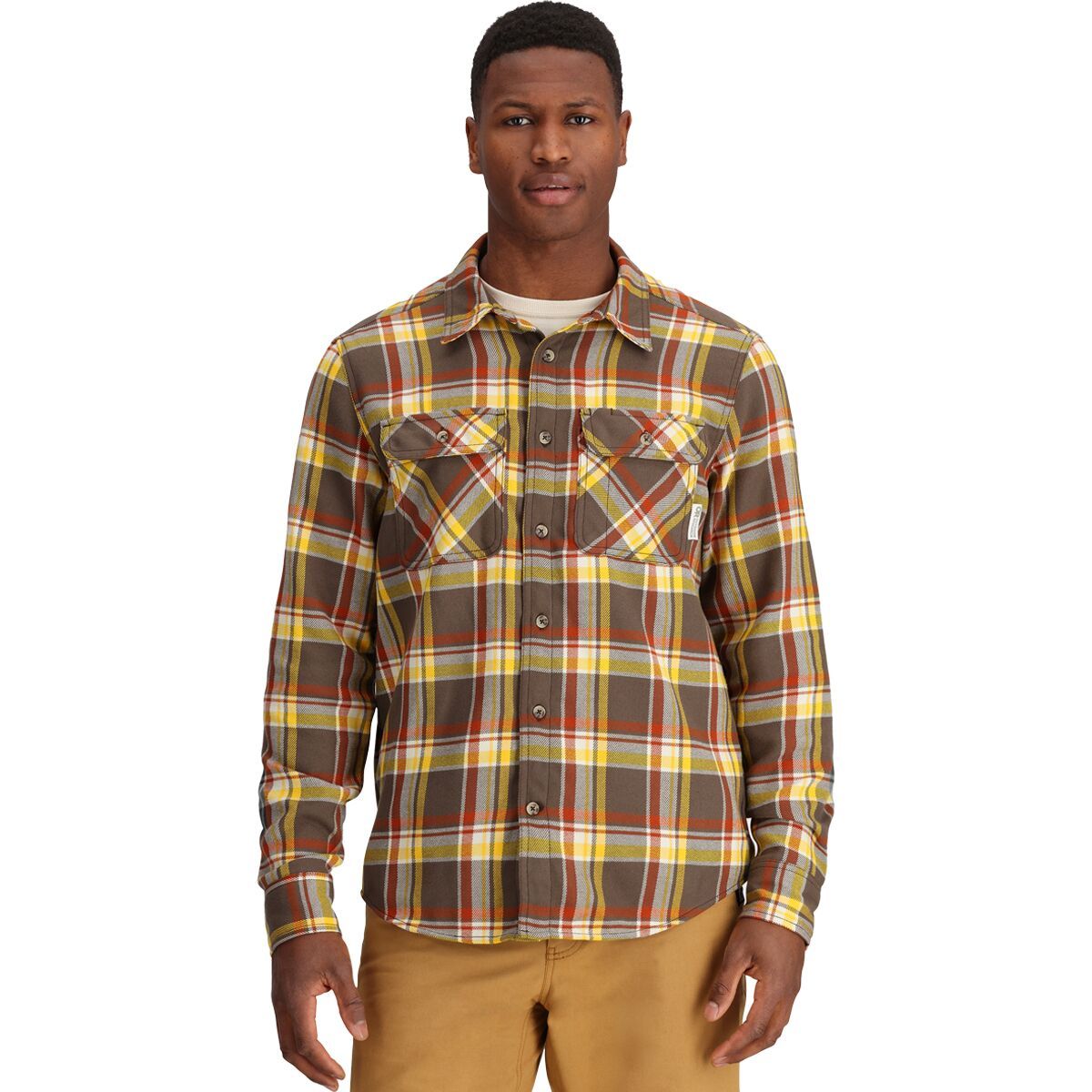 Outdoor Research Feedback Flannel Twill Shirt - Men's Hickory Plaid, L