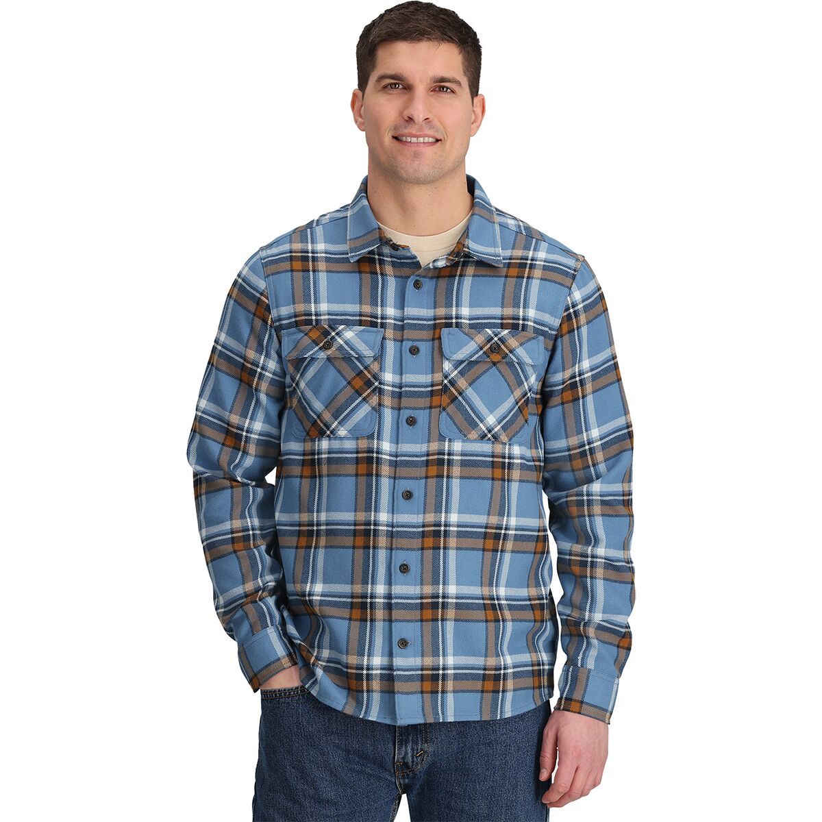 Image of Outdoor Research Feedback Flannel Twill Shirt - Men's Olympic Plaid, XXL