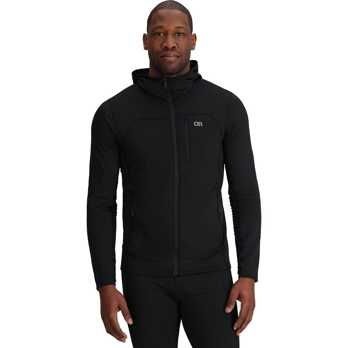 Outdoor Research Outdoor Research Vigor Grid Fleece Full-Zip Hooded Jacket - Men's Black, M