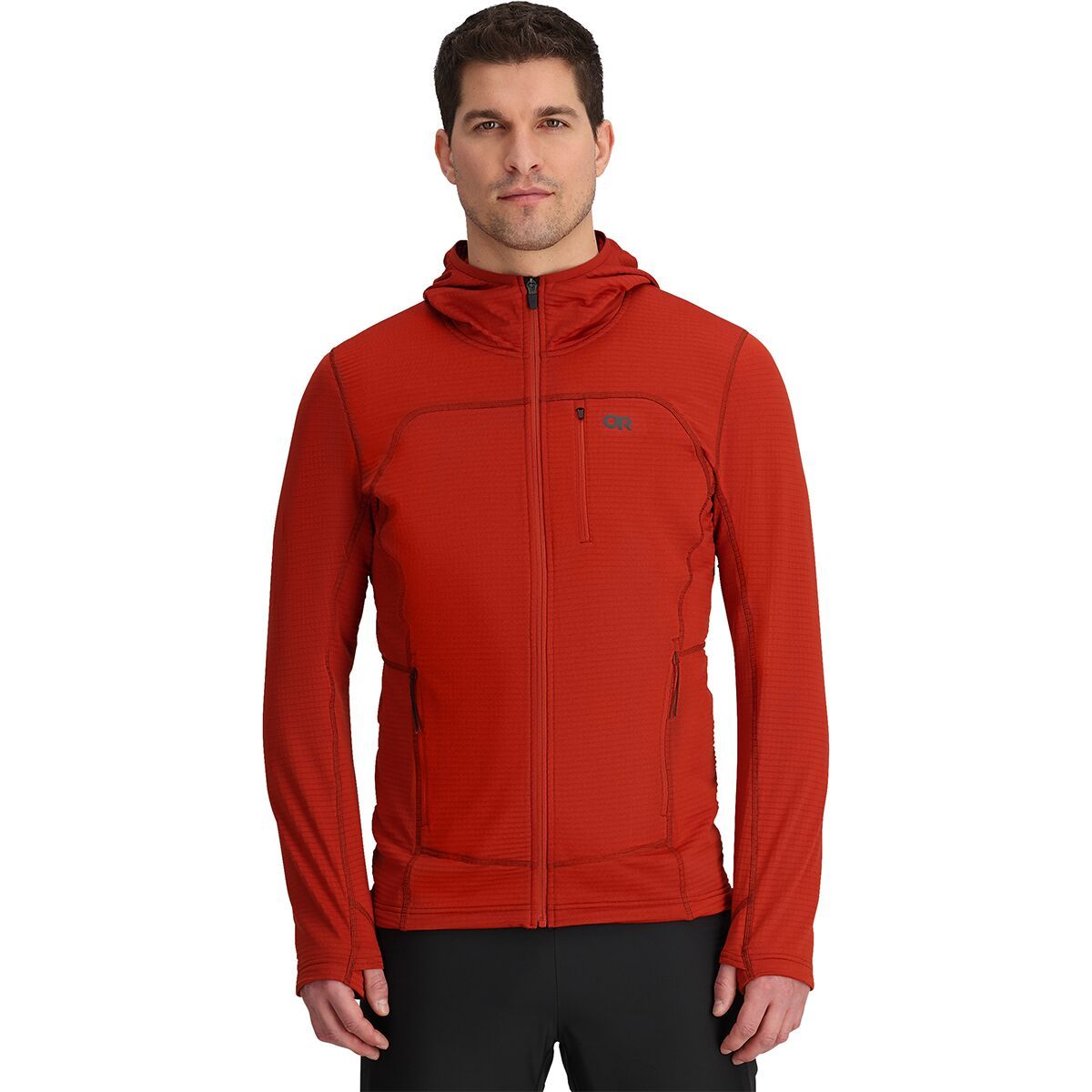 Image of Outdoor Research Vigor Grid Fleece Full-Zip Hooded Jacket - Men's Jupiter, XL
