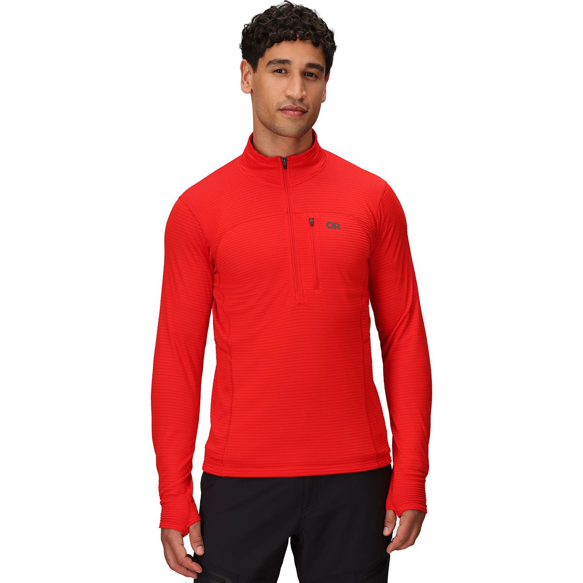Image of Outdoor Research Vigor Grid Fleece Half-Zip Jacket - Men's Lingonberry, XL