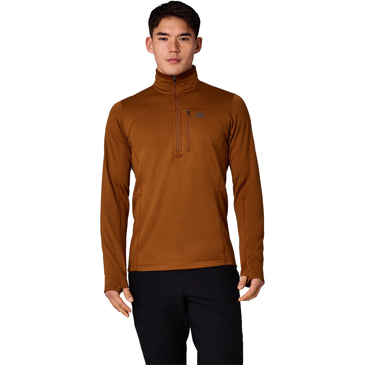 Image of Outdoor Research Vigor Grid Fleece Half-Zip Jacket - Men's Pecan, S