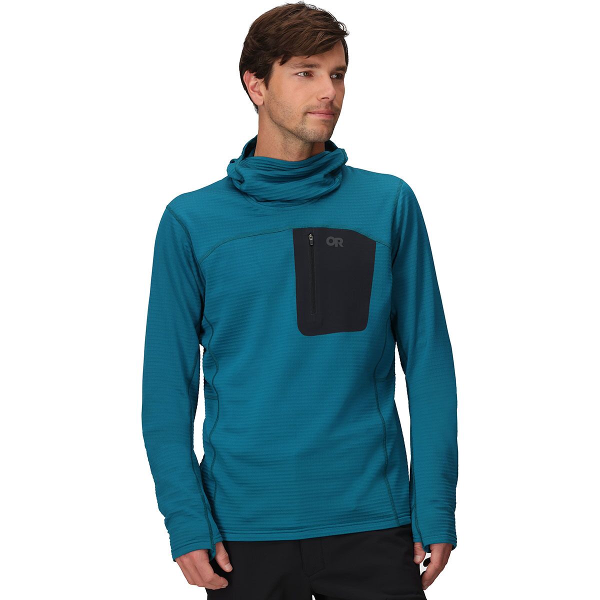 Image of Outdoor Research Vigor Grid Fleece Pullover Hoodie - Men's Aurora, M