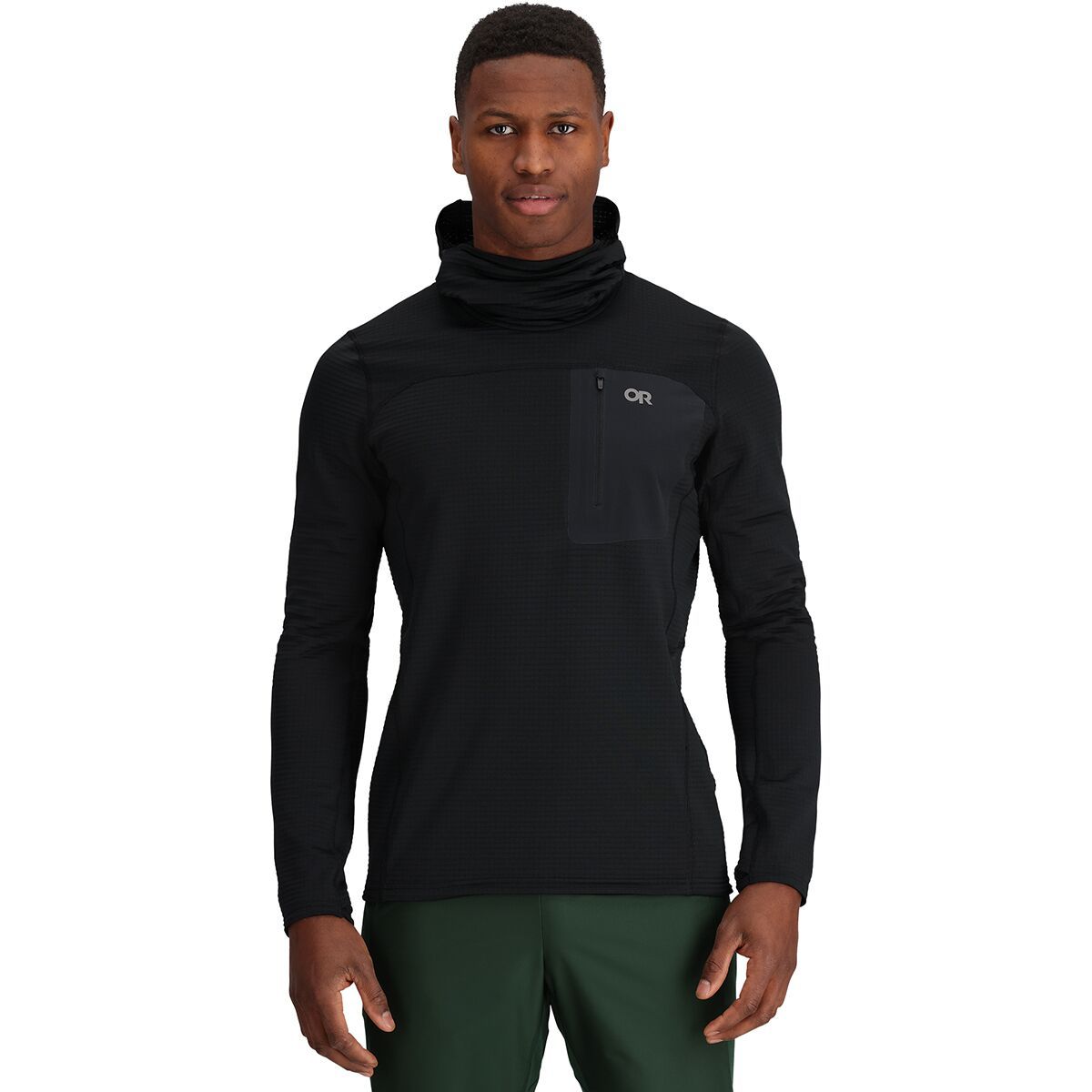 Image of Outdoor Research Vigor Grid Fleece Pullover Hoodie - Men's Black, XL