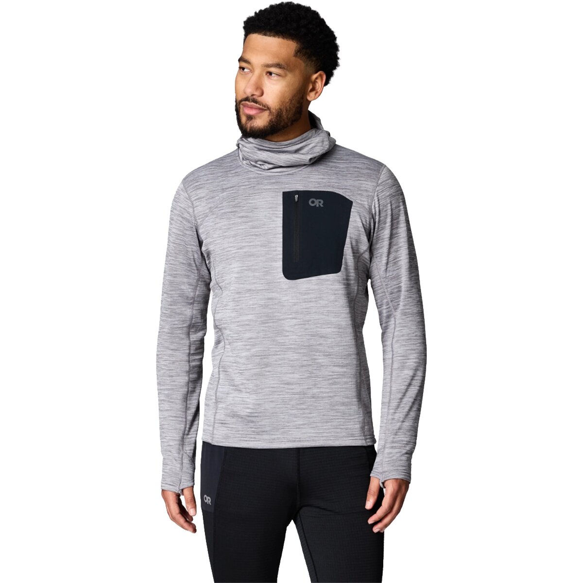Image of Outdoor Research Vigor Grid Fleece Pullover Hoodie - Men's Grey Heather, S