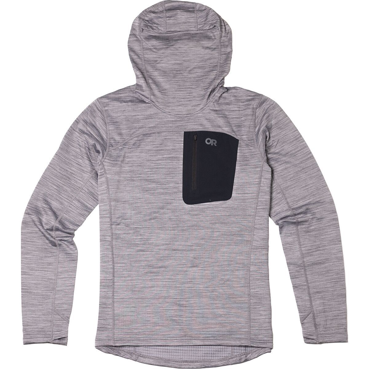 Image of Outdoor Research Vigor Grid Fleece Pullover Hoodie - Men's Grey Heather, M