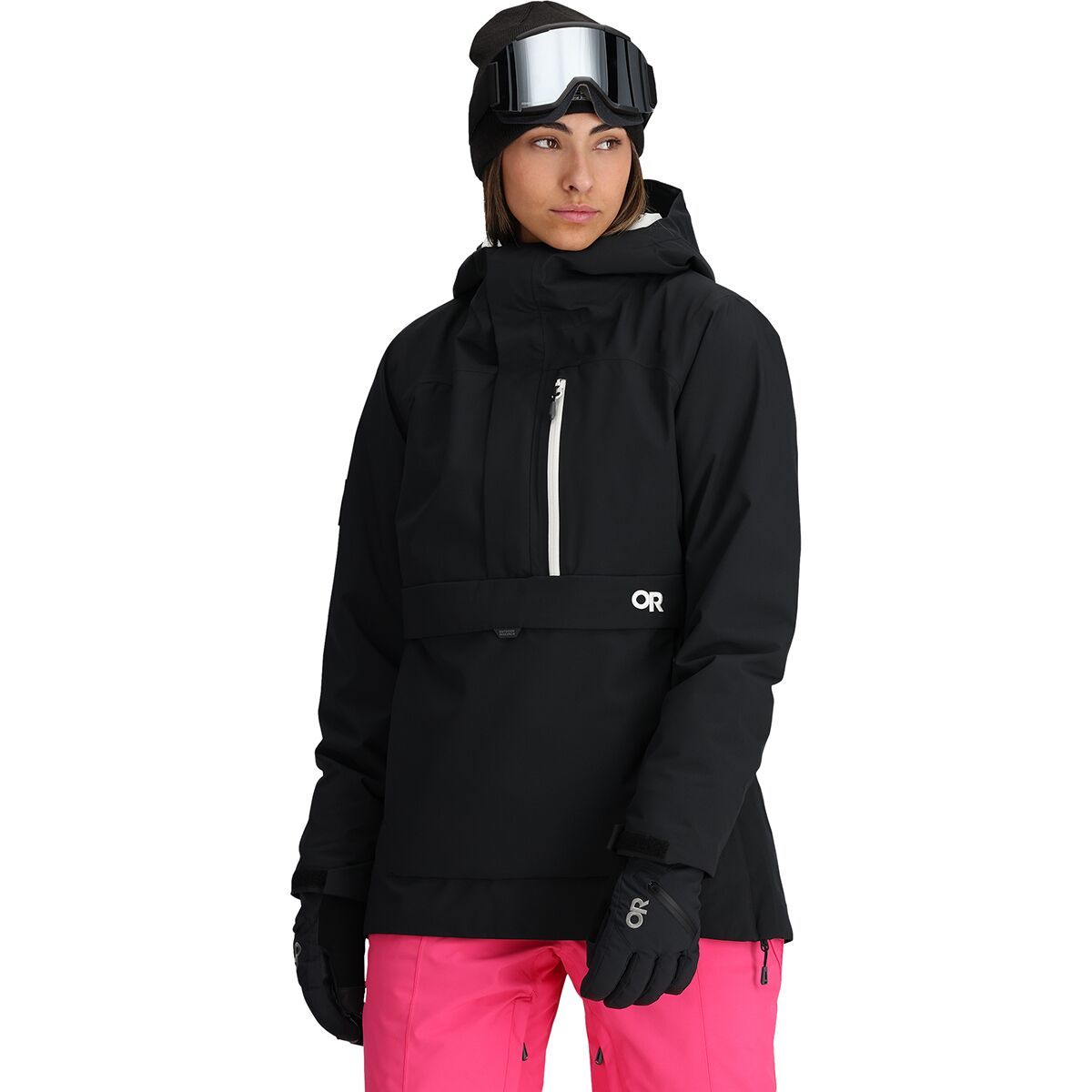 Outdoor Research Snowcrew Anorak - Women's Black/Snow, XXL
