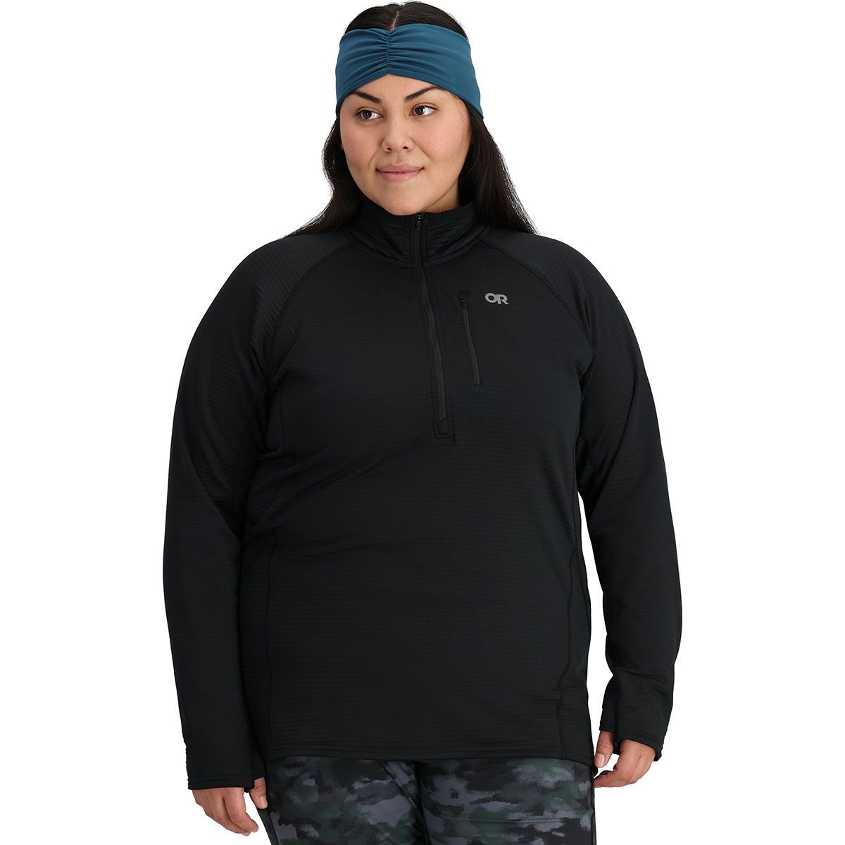 Image of Outdoor Research Vigor 1/2-Zip Pullover - Plus - Women's Black, 1X