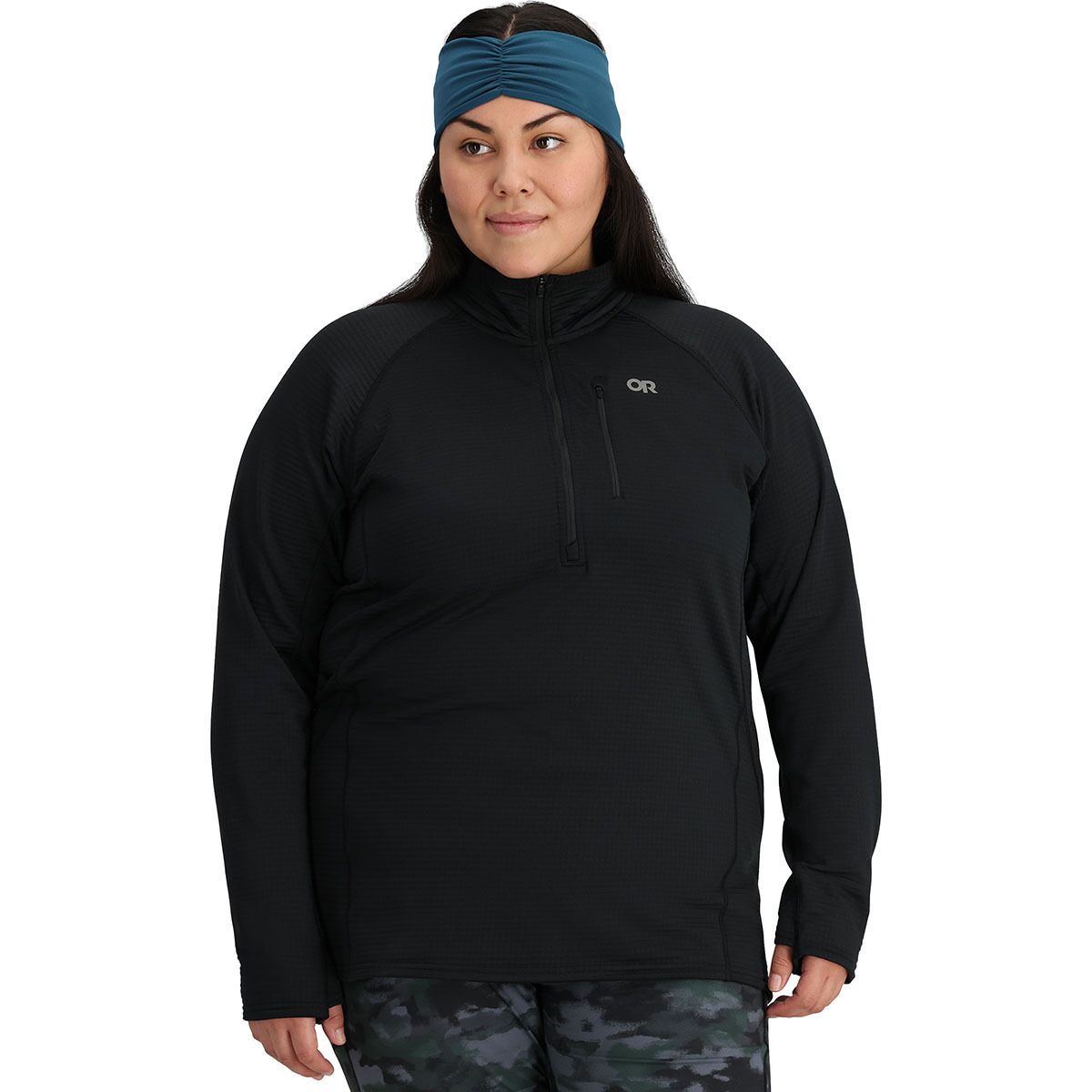 Image of Outdoor Research Vigor 1/2-Zip Pullover - Plus - Women's Black, 2X