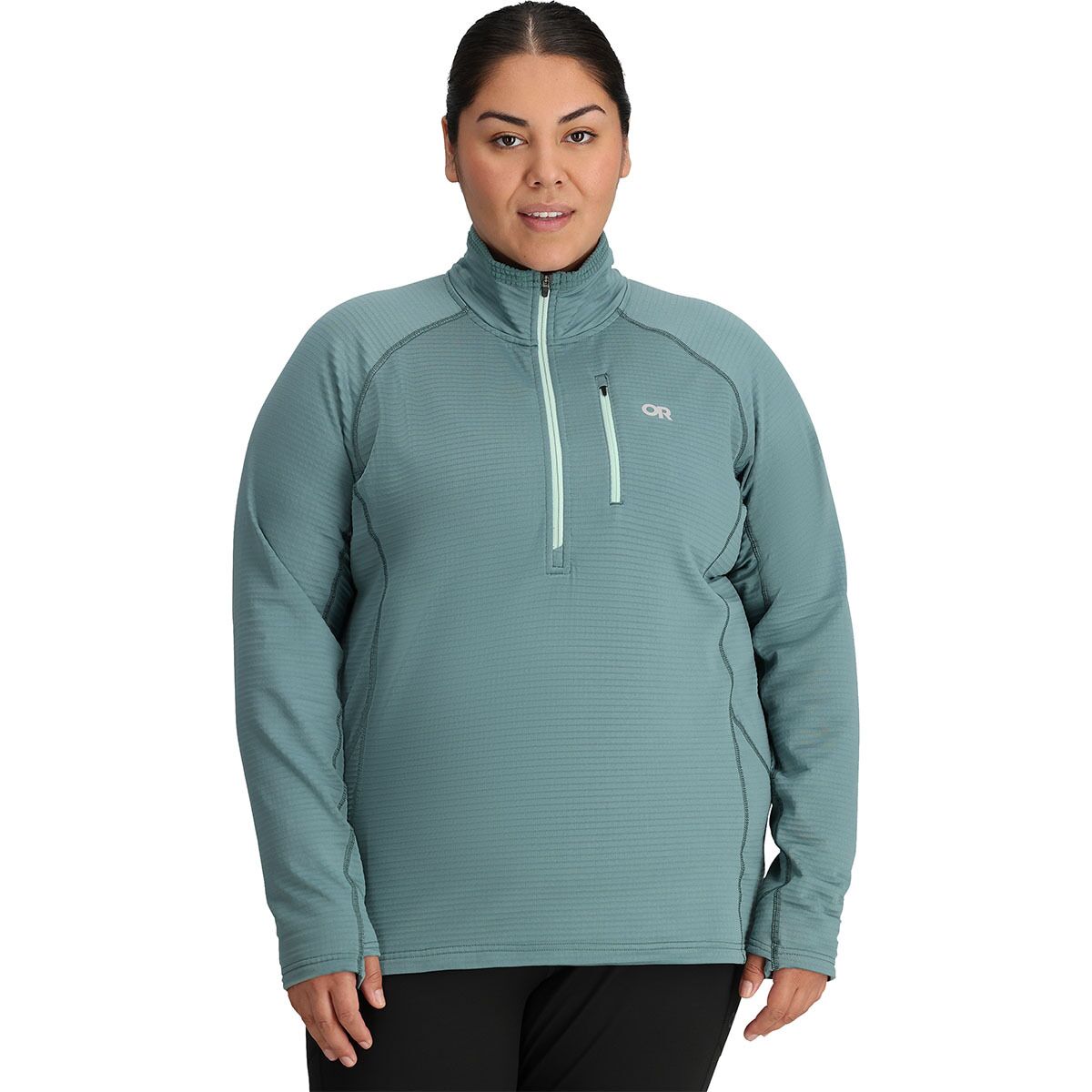 Image of Outdoor Research Vigor 1/2-Zip Pullover - Plus - Women's Neptune, 1X