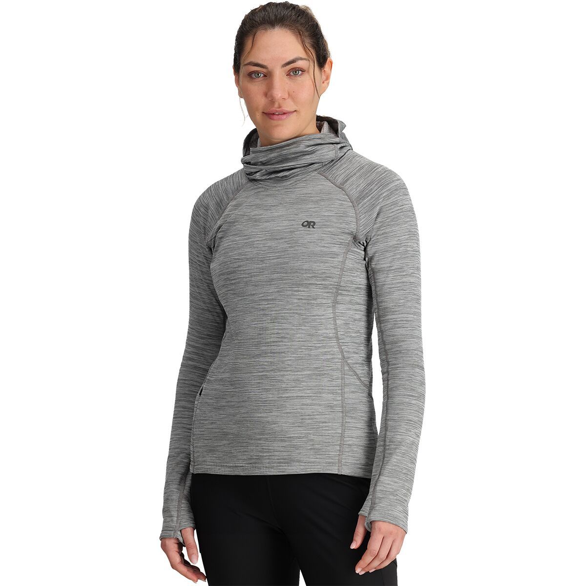 Image of Outdoor Research Vigor Grid Fleece Pullover Hoodie - Women's Grey Heather, XXL