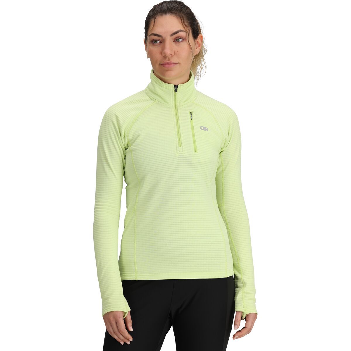 Image of Outdoor Research Vigor Grid Fleece Quarter-Zip Jacket - Women's Cool Matcha, M