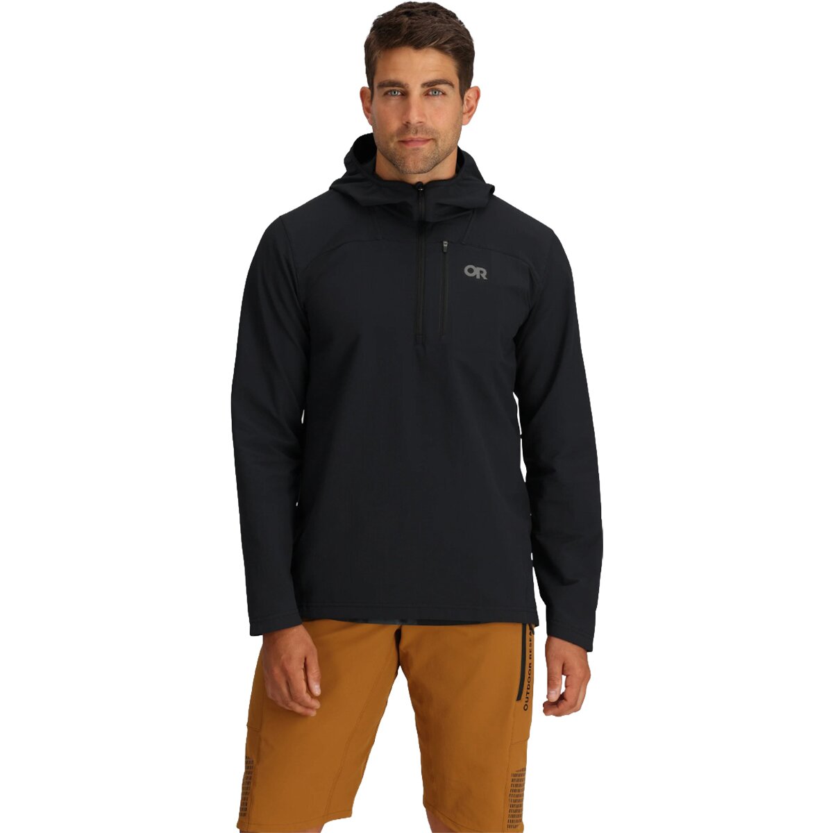 Image of Outdoor Research Freewheel 1/2-Zip Hoodie - Men's Black, M