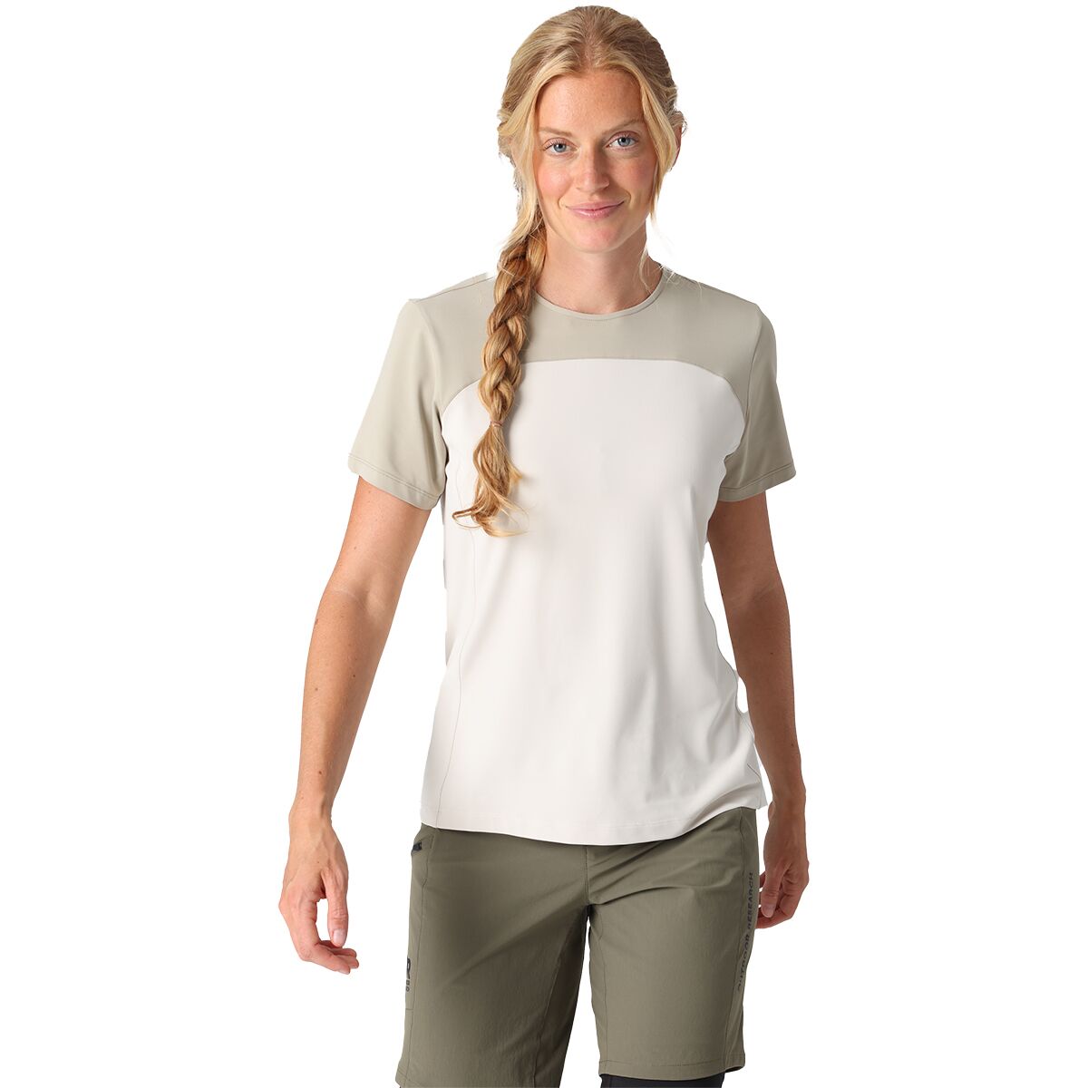 Image of Outdoor Research Freewheel Short-Sleeve Jersey - Women's Pro Khaki/Oyster, M