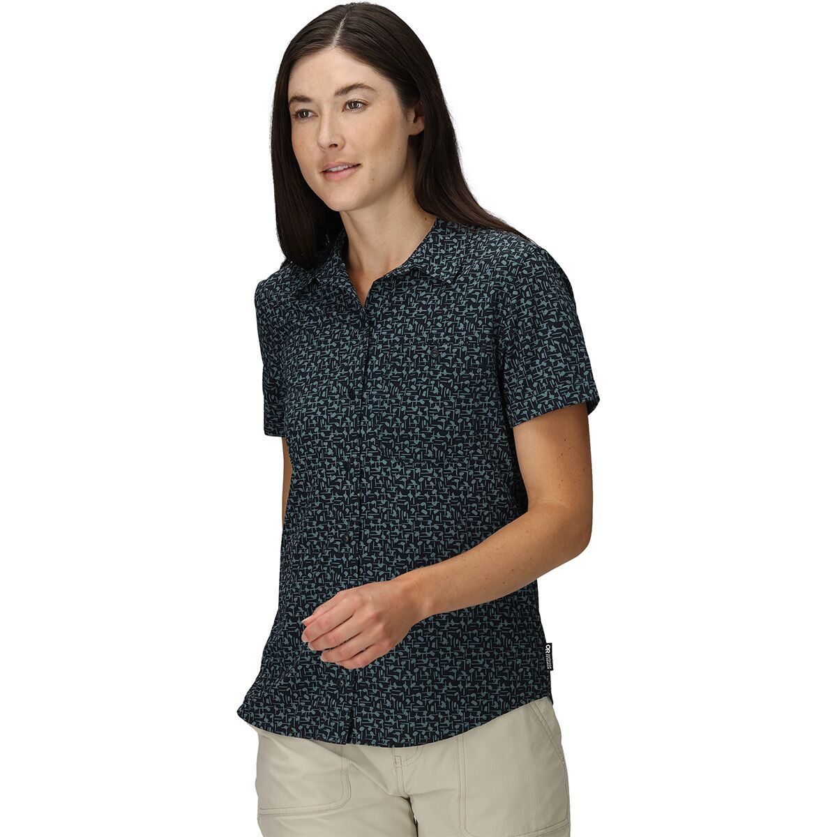 Outdoor Research Astroman Short-Sleeve Sun Shirt - Women's Neptune Paintswipes, S