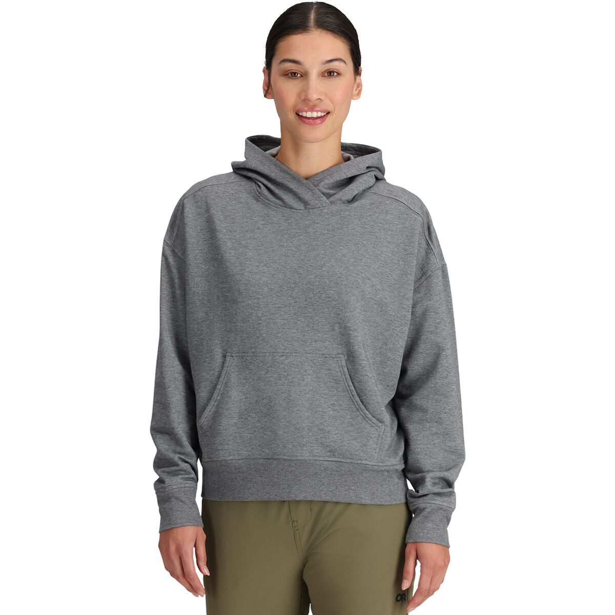 Outdoor Research Essential Fleece Pullover Hoodie - Women's Grey Heather, S