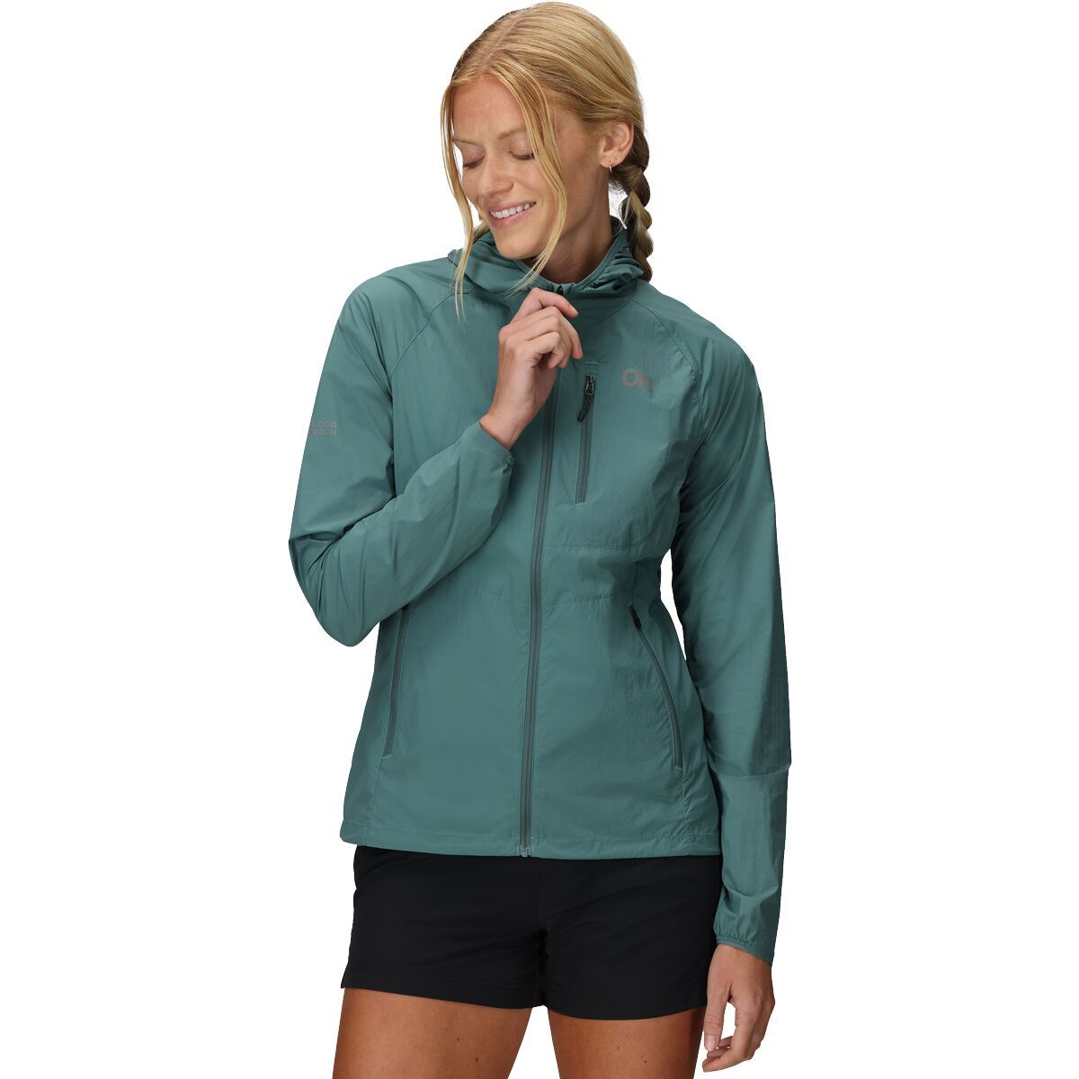 Image of Outdoor Research Shadow Wind Hooded Jacket - Women's Neptune, XS