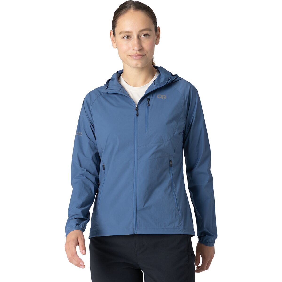 Image of Outdoor Research Shadow Wind Hooded Jacket - Women's Skyline, L