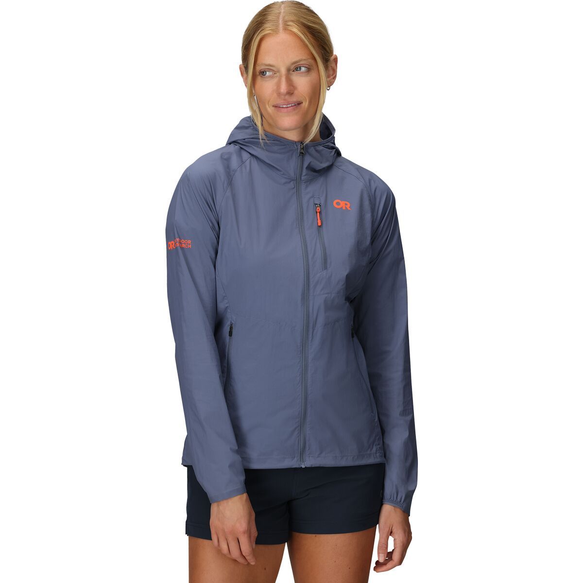 Image of Outdoor Research Shadow Wind Hooded Jacket - Women's Summit, M