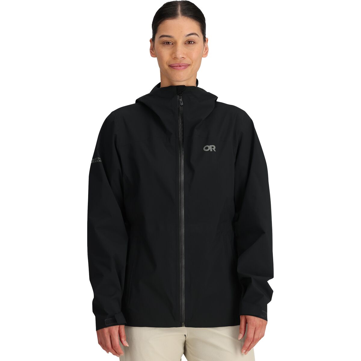 Image of Outdoor Research Stratoburst Stretch Rain Jacket - Women's Black, S