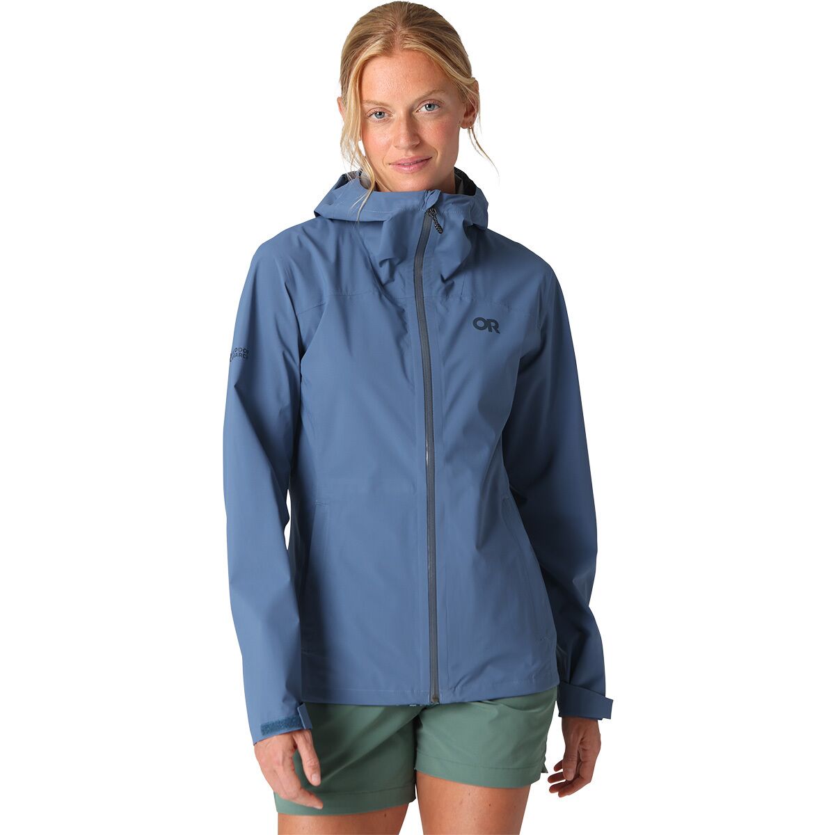 Image of Outdoor Research Stratoburst Stretch Rain Jacket - Women's Skyline, L
