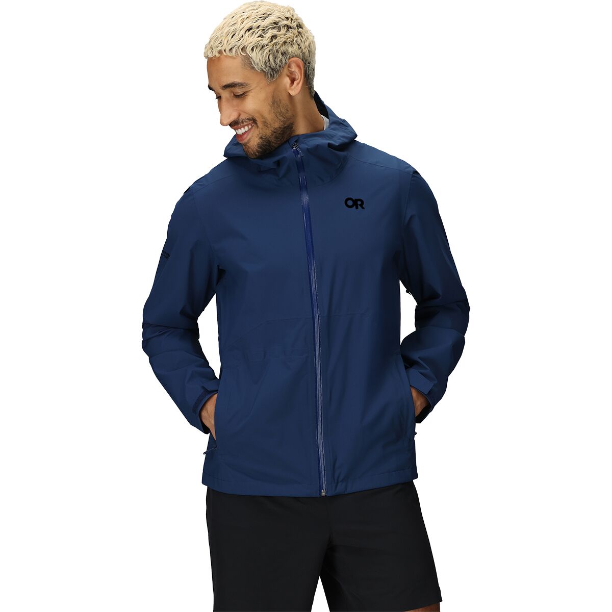 Image of Outdoor Research Stratoburst Stretch Rain Jacket - Men's Solid Cenote, L