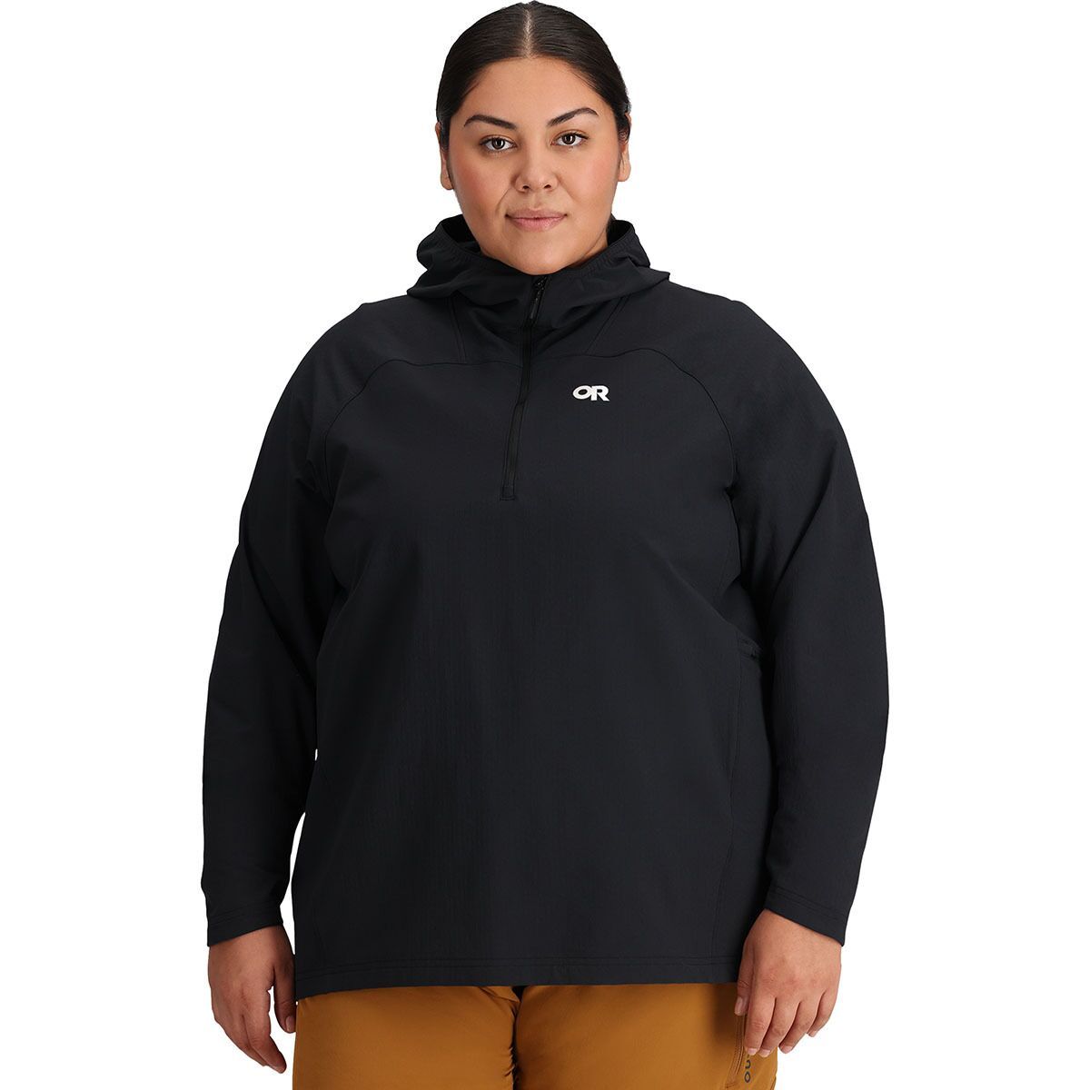 Image of Outdoor Research Freewheel 1/2-Zip Plus Hoodie - Women's Black, 3X