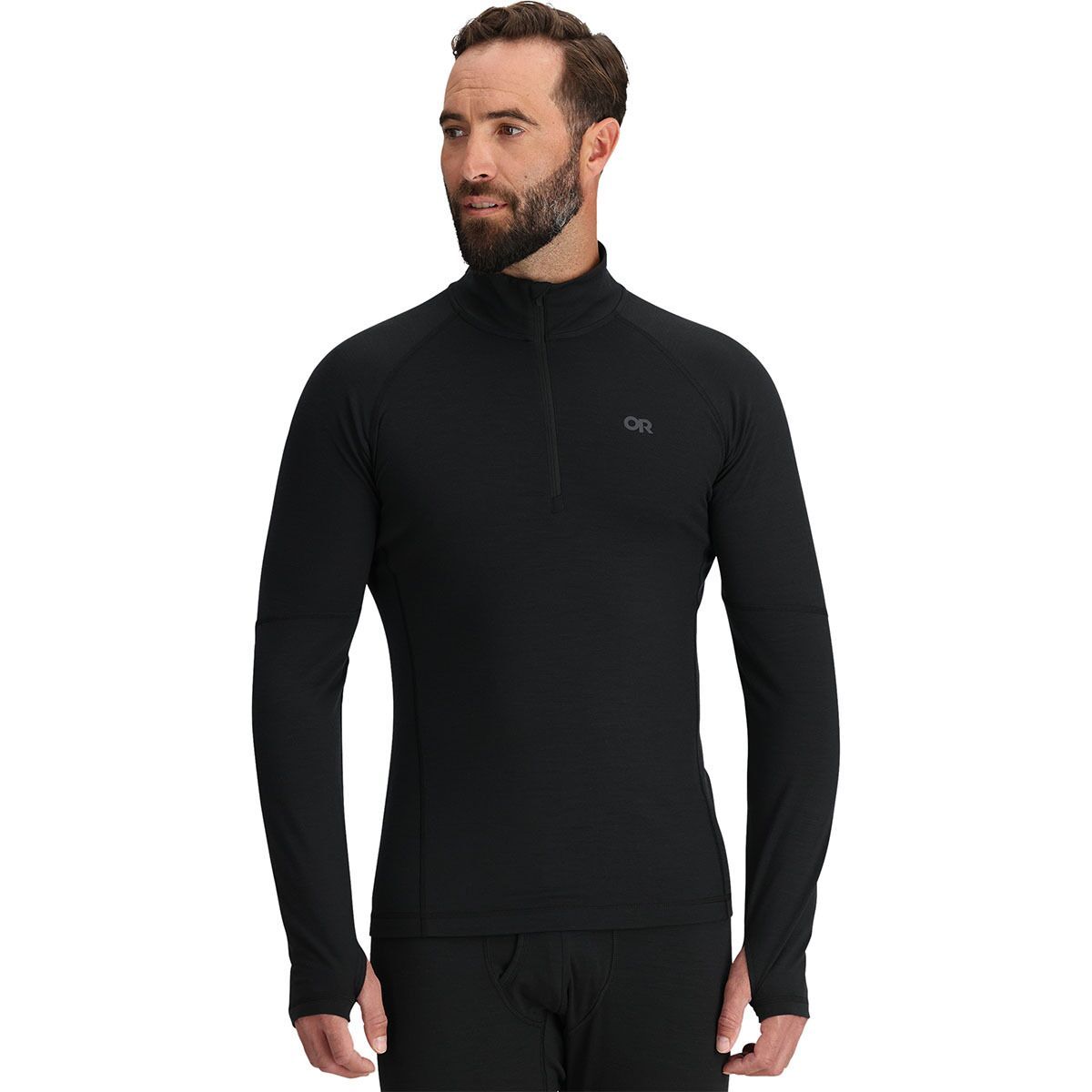 Image of Outdoor Research Alpine Onset Merino 150 1/4-Zip Top - Men's Black, M