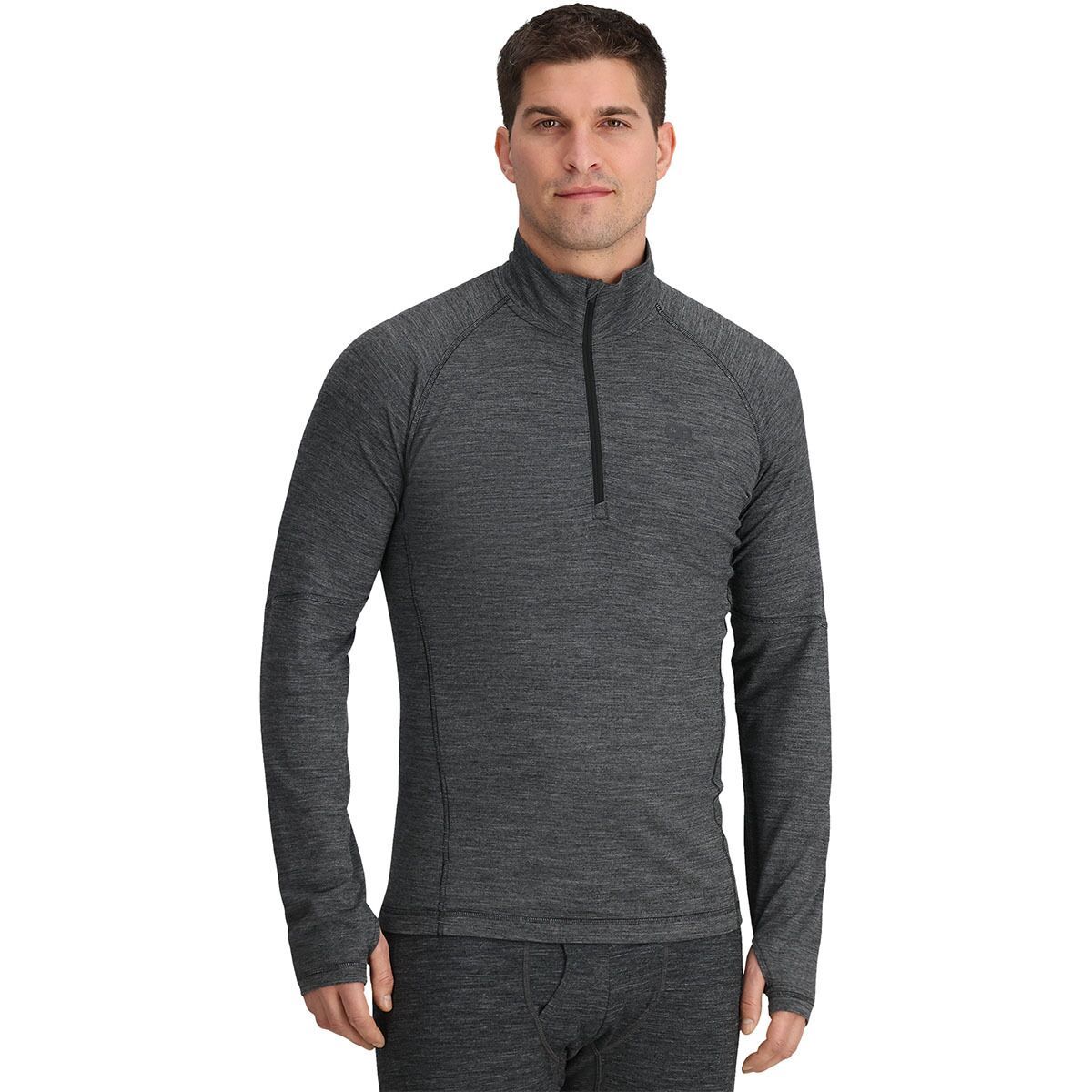 Image of Outdoor Research Alpine Onset Merino 150 1/4-Zip Top - Men's Black Heather, M
