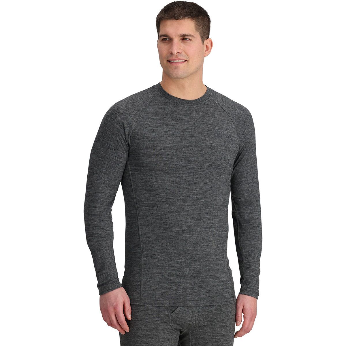 Image of Outdoor Research Alpine Onset Merino 150 Crew Top - Men's Black Heather, XXL