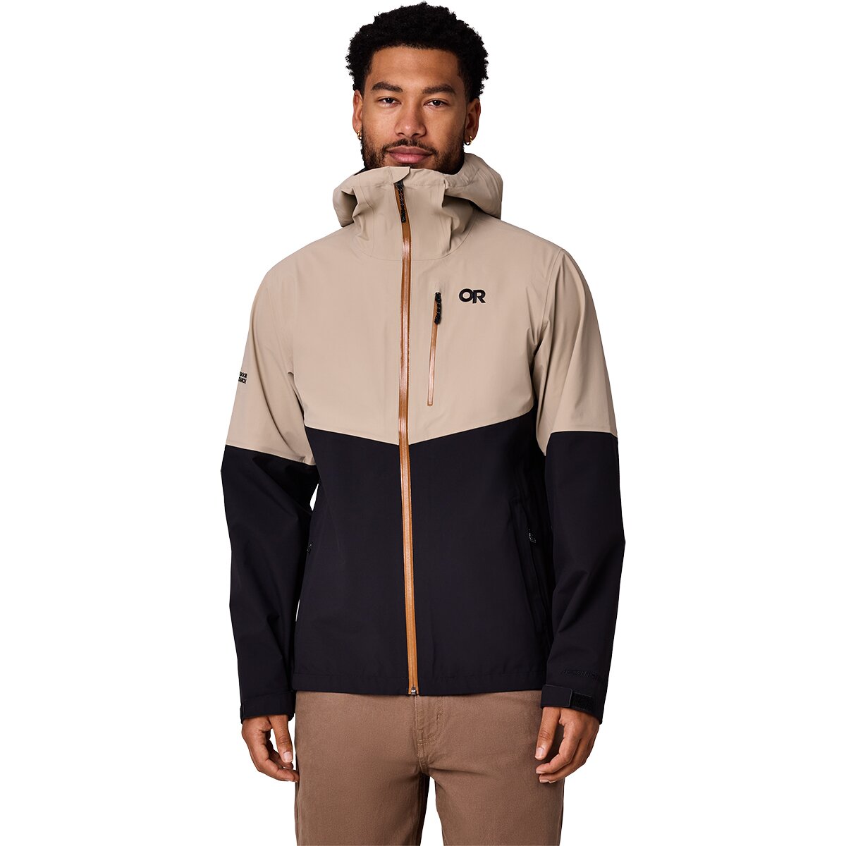 Image of Outdoor Research Foray 3L Jacket - Men's Pro Khaki/Black, L
