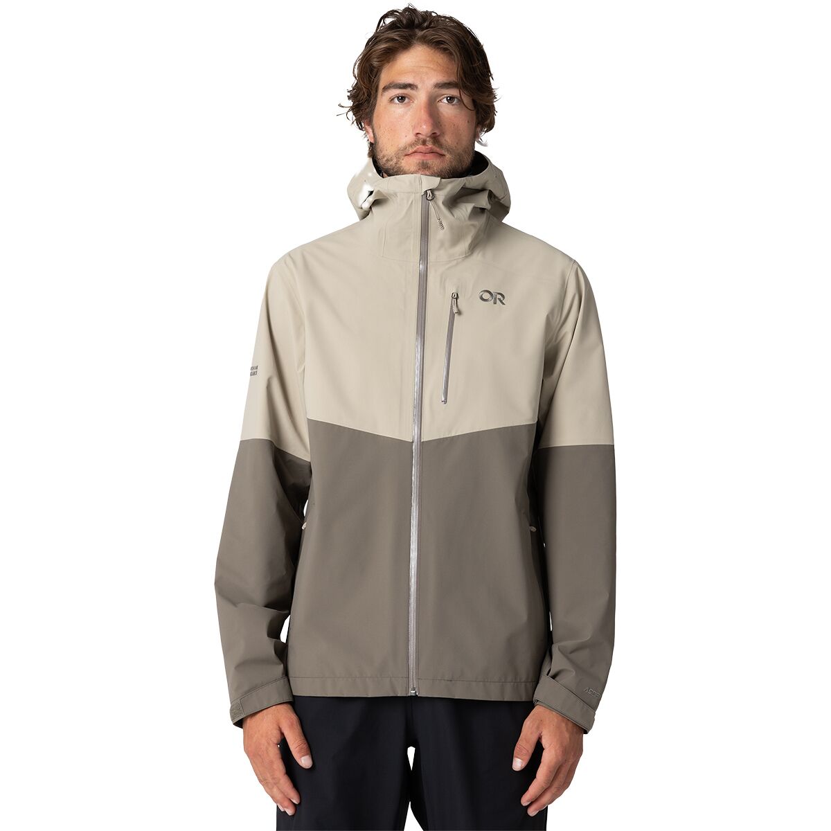 Image of Outdoor Research Foray 3L Jacket - Men's Pro Khaki/Gravel, M