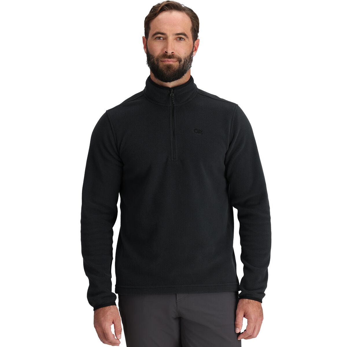 Image of Outdoor Research Polartec 100 1/4-Zip Jacket - Men's Black, XXL