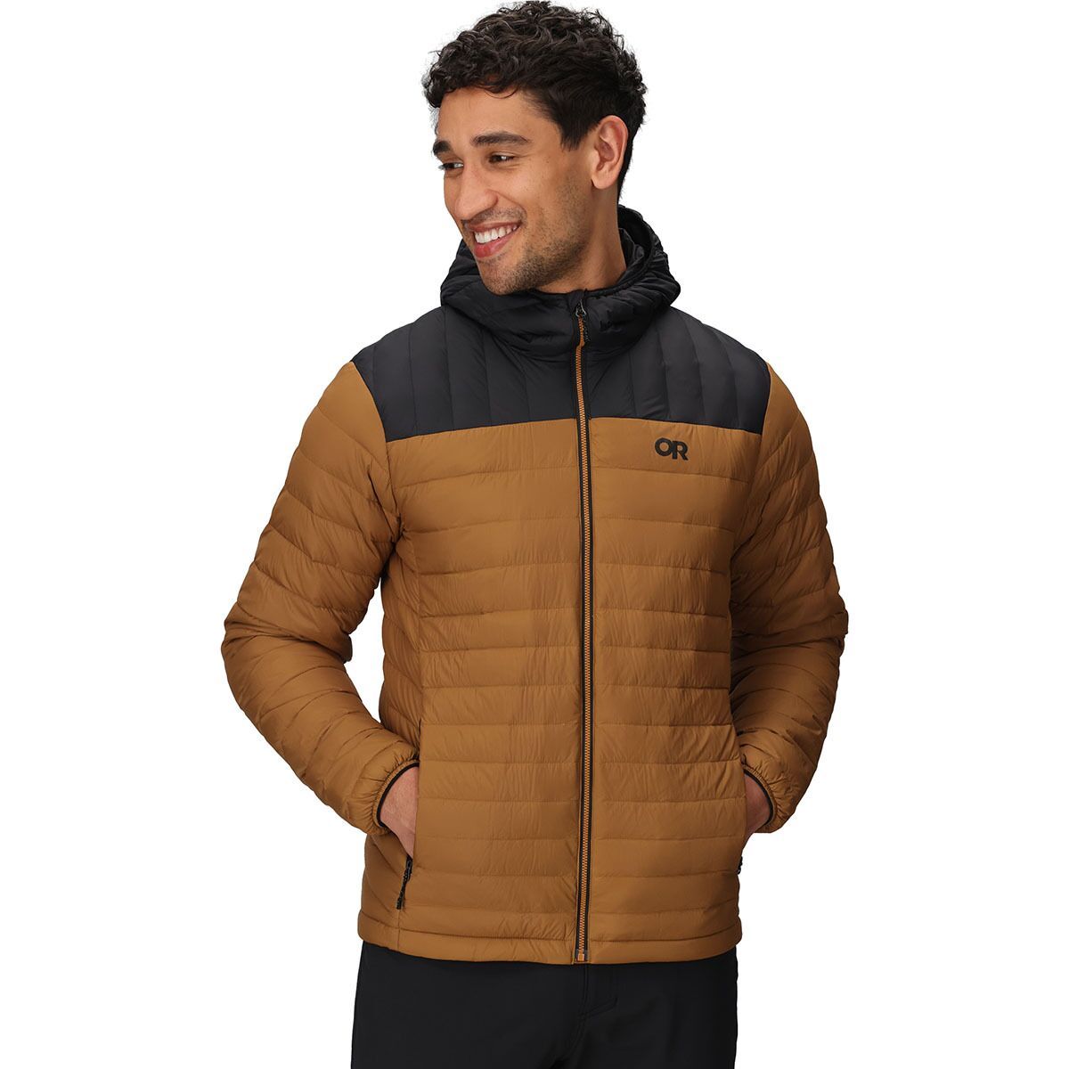 Image of Outdoor Research Transcendent Down Hoodie - Men's Bronze/Black, S