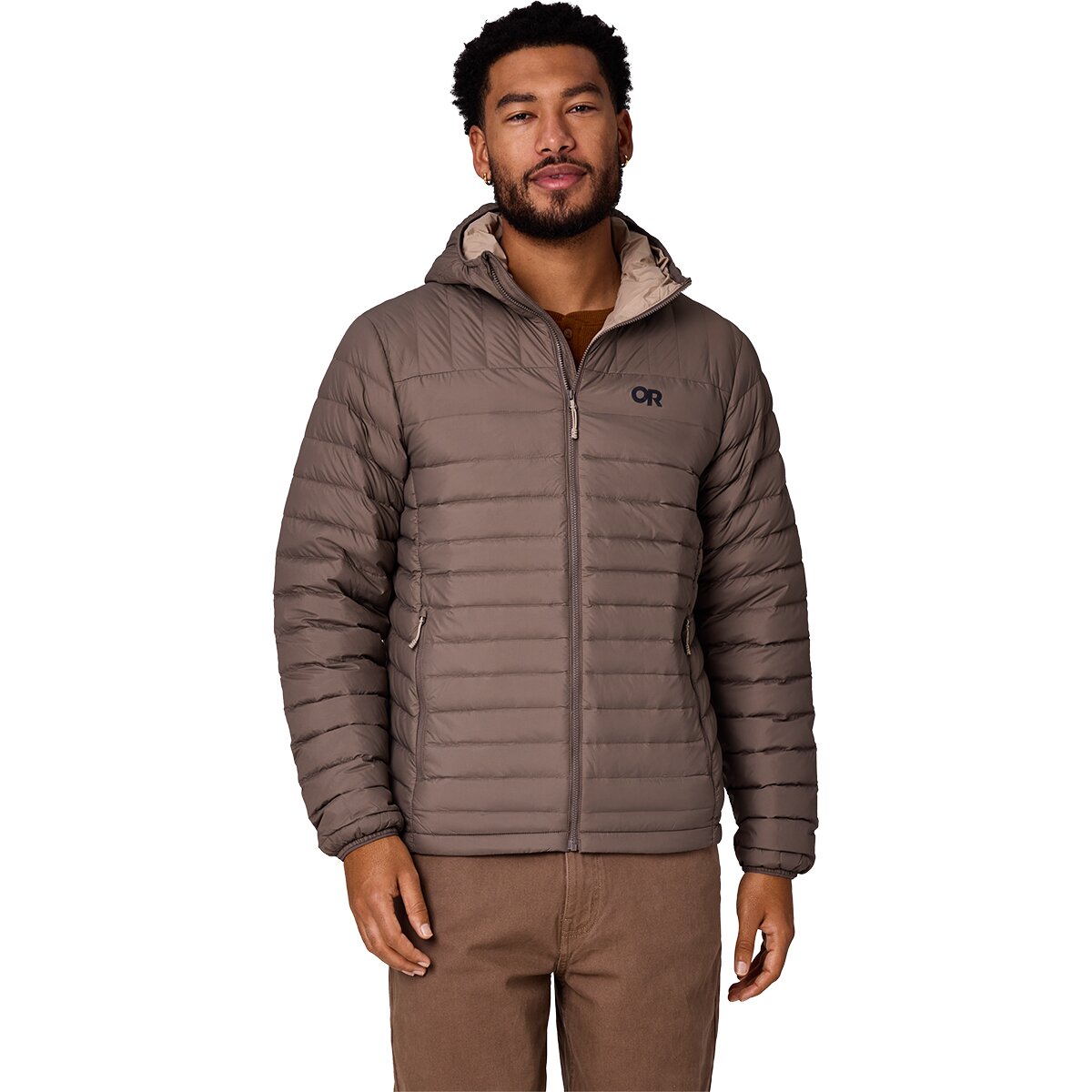 Image of Outdoor Research Transcendent Down Hoodie - Men's Gravel, L